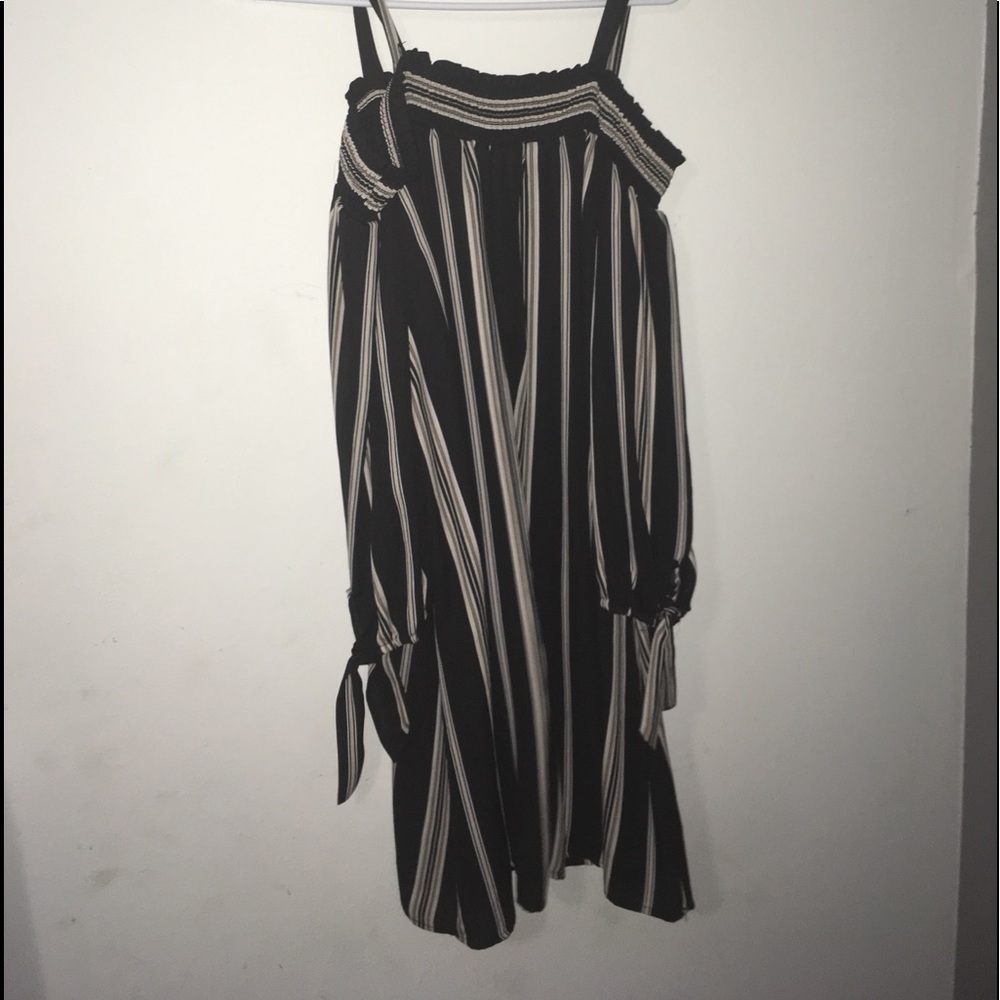 Black and cream white dress.